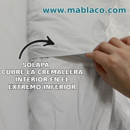 Saco Nórdico Hoja Nature Gris Especial Camas de Matriminio Con Cremallera y Fuelle Royal