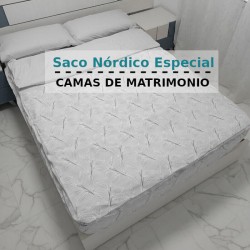 Saco Nórdico Hoja Nature Gris Cama de Matromonio Con Cremallera Y Fuelle Royal