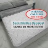 Saco Nórdico invierno Hoja Nature Gris interior coralina gris Cama de Matrimonio