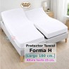 Protector Colchón Tencel Cama Articulada Gemelar Forma H Largo 180 y altura 25 cm Impermeable Transpirable Royal
