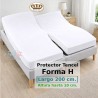 Protector Colchón Tencel Cama Articulada Gemelar Forma H Largo 200 y altura 10 cm Impermeable Transpirable Royal