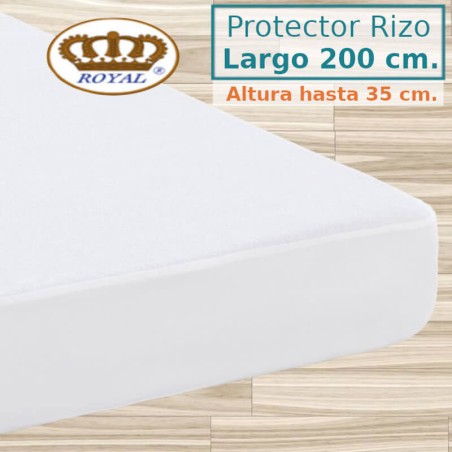  Protector Colchón Forma H Cama Articulada Rizo Algodón Impermeable transpirable Largo 200 cm Alto hasta 35 cm
