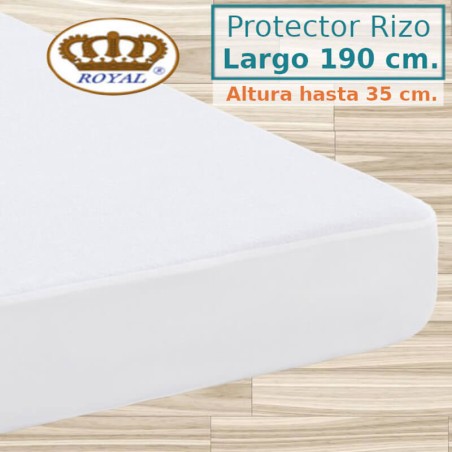  Protector Colchón Forma H Cama Articulada Rizo Algodón Impermeable transpirable Largo 190 cm Alto hasta 35 cm