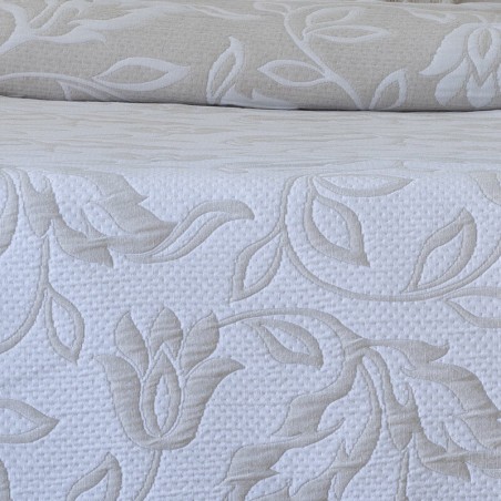 Colcha Jacquard Reversible Adeje Beige Confecciones Paula