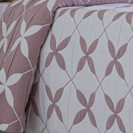 Colcha Jacquard Reversible Egina Rosa