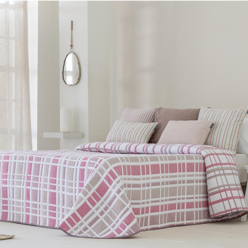 Colcha Jacquard Reversible Patmos Rosa