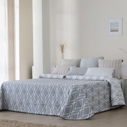 Colcha Jacquard Reversible Sauce Gris