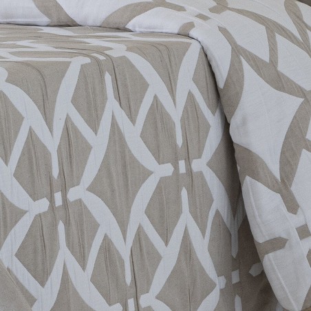 Colcha Jacquard Reversible Isquia Beig