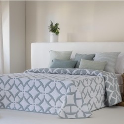 Colcha Jacquard Reversible Isquia Turquesa