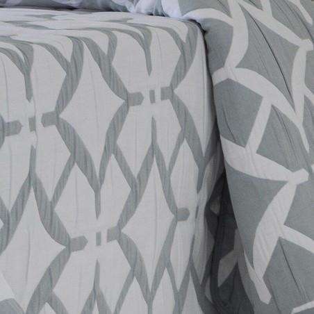 Colcha Jacquard Reversible Isquia Turquesa