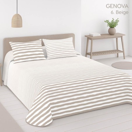 Colcha Bouti Reversible Genova Beige Anverso