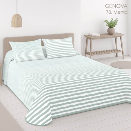 Colcha Bouti Reversible Genova Menta Anverso