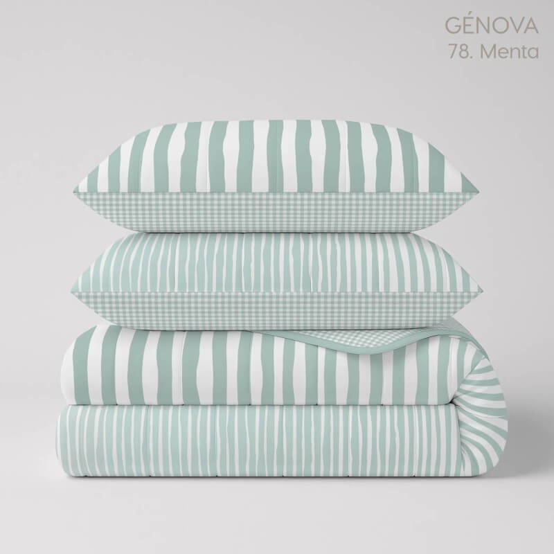Colcha Bouti Reversible Genova Menta Reverso