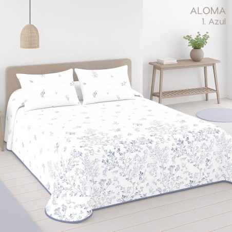 Colcha Bouti Reversible Aloma Azul Anverso