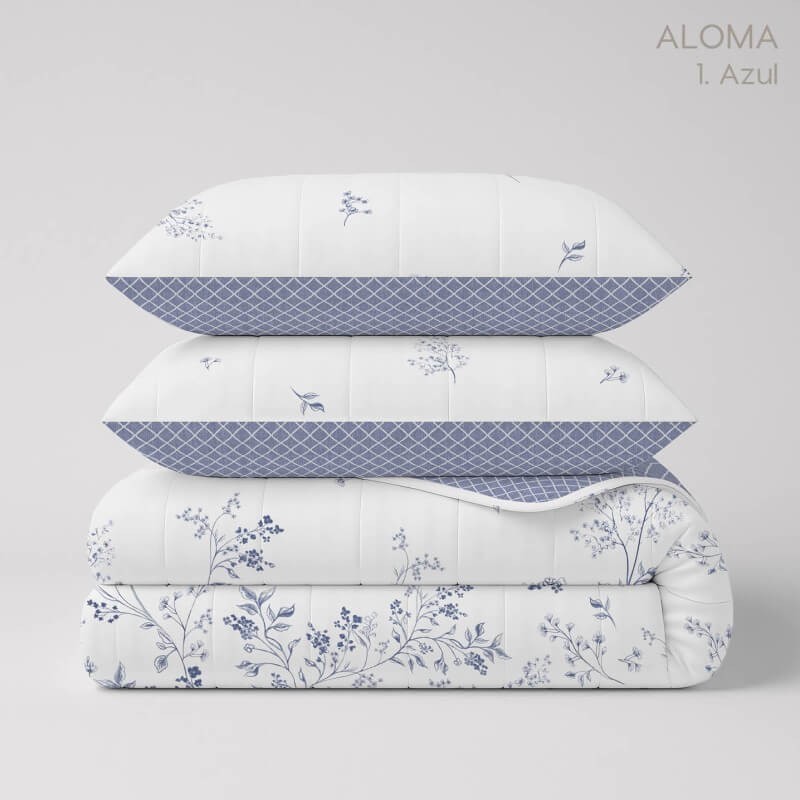 Colcha Bouti Reversible Aloma Azul