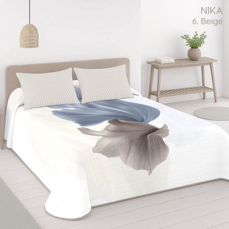 Colcha Bouti Reversible Nika Beige Anverso