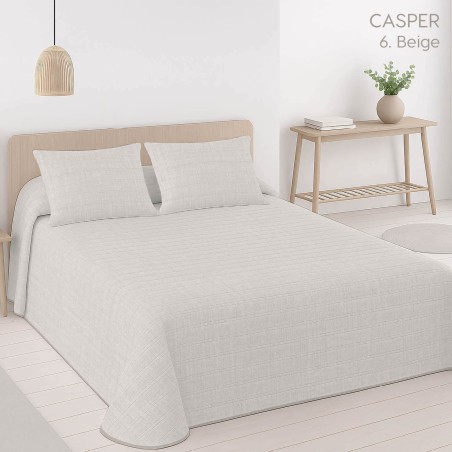 Colcha Bouti Prelavada y Reversible Casper Beige Prelavado