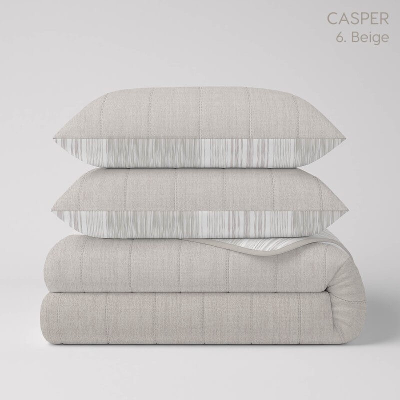 Colcha Bouti Prelavada y Reversible Casper Beige