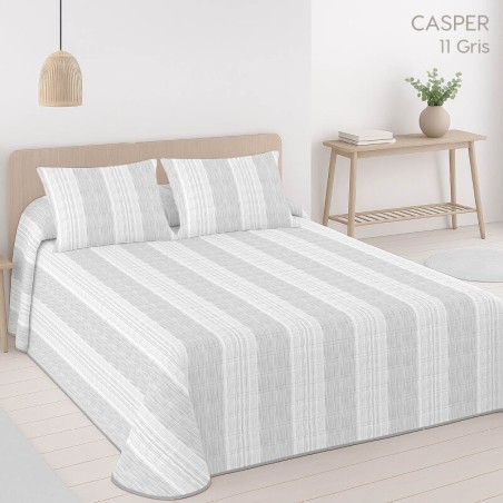 Colcha Bouti Prelavada y Reversible Casper Gris Anverso