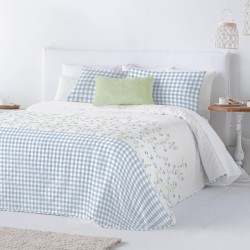 Colcha Bouti Reversible Cyntia Azul Anverso