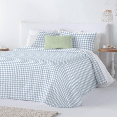 Colcha Bouti Reversible Cyntia Azul Reverso
