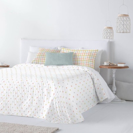 Colcha Bouti Reversible Kristin Naranja Anverso