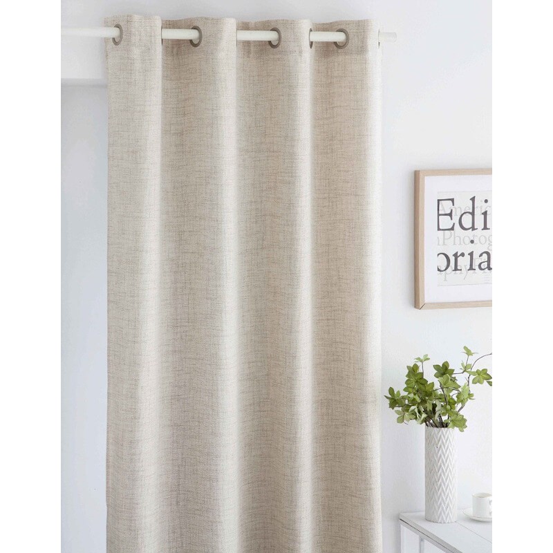 Cortina Alaia Beige confecionadas con ojales Fundeco