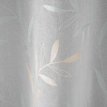 Cortina Visillo Thais Beige confecionadas con ollaos Fundeco