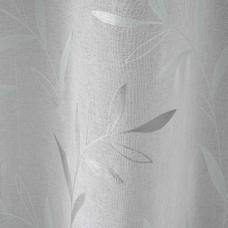 Cortina Visillo Thais Gris confecionadas con ollaos Fundeco