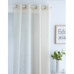 Cortina Visillo Manila Beige confecionadas con ollaos Fundeco