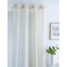Cortina Visillo Manila Beige confecionadas con ollaos Fundeco