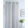 Cortina Visillo Manila Gris confecionadas con ollaos Fundeco