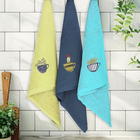 Paños de Cocina Plantas Algodón 50x50 Pack 3
