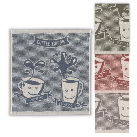 Paños de Cocina Jacquard Rizo Tazas Algodón 50x50 Pack 4