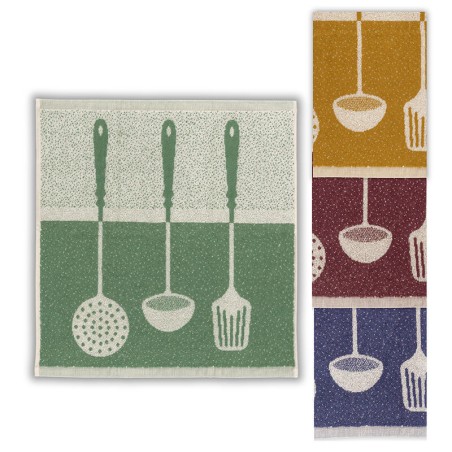 Paños de Cocina Jacquard Rizo Palas Algodón 50x50 Pack 4