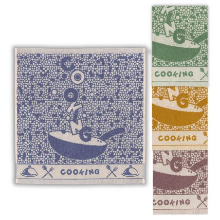 Paños de Cocina Jacquard Rizo Wok Algodón 50x50 Pack 4