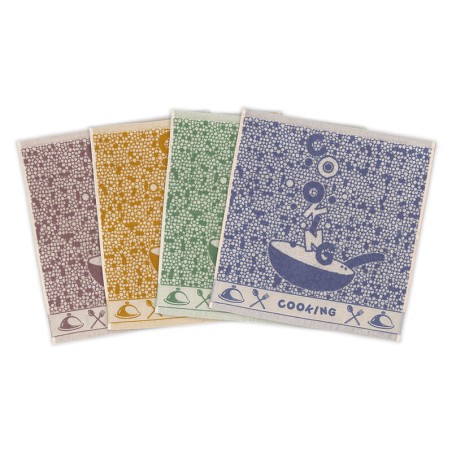 Paños de Cocina Jacquard Rizo Wok Algodón 50x50 Pack 4