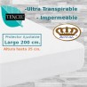 Protector Colchón Tencel Pantalón Cama Articulada Gemelar Forma V Largo 200 y altura 35 cm Impermeable Transpirable Royal