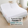 Protector Colchón Rizo Algodón Pantalón Cama Articulada Gemelar Forma V Largo 190 y altura 20 cm