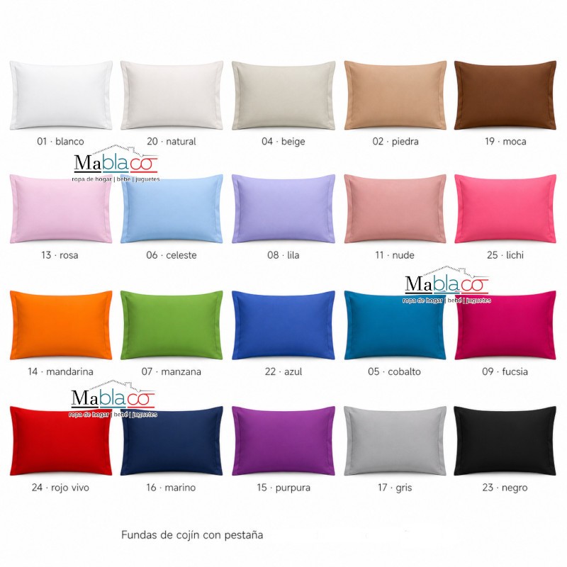 Funda de Cojín Liso 50x70 100% Algodón Abece