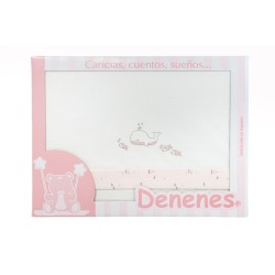 Sábana de bebé de Denenes Ballena Rosa