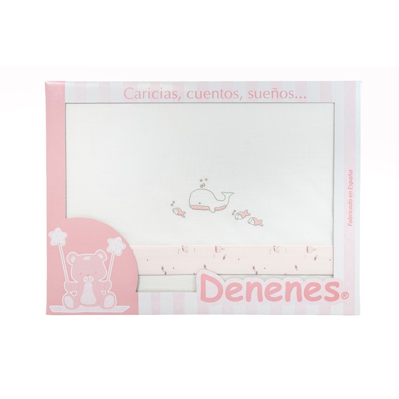 Sábana de bebé de Denenes Ballena Rosa