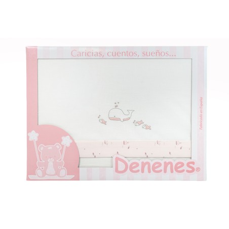 Sábana de bebé de Denenes Ballena Rosa