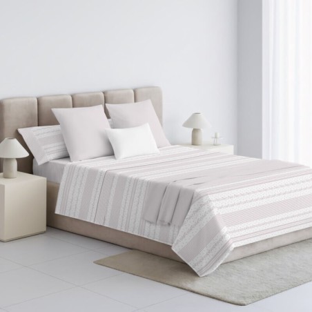 Juego de Sábanas Franela de Algodón Lena Beige D'art