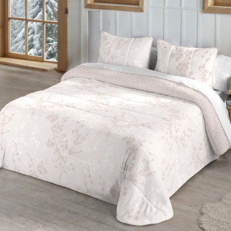 Edredón Comforter Diana Beige Sedalina reverso Borreguillo Sherpa