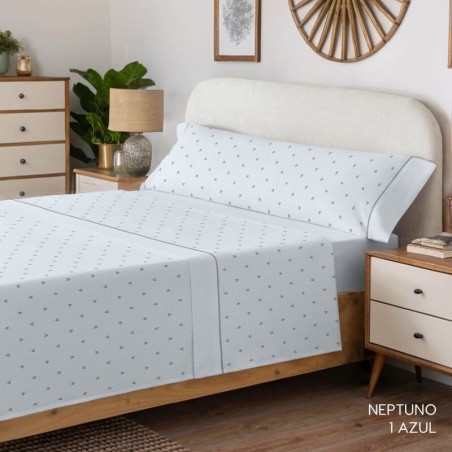Juego de Sábanas Neptuno 100% Algodón Serena Cotton Luxe Azul
