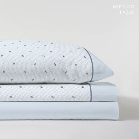 Juego de Sábanas Neptuno Azul 100% Algodón Serena Cotton Luxe