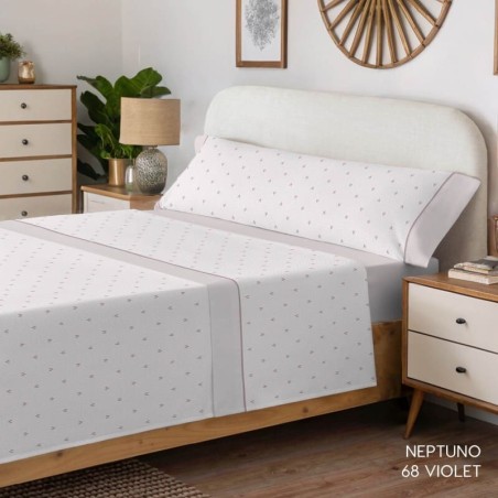 Juego de Sábanas Neptuno Violet Ice Serena Cotton Luxe 100% Algodón