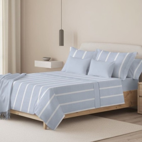 Sábanas Microlina Hermes Azul 100% poliéster microfibra Belnou