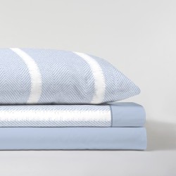 Juego sábanas cama Hermes Azul Microlina transpirable suave